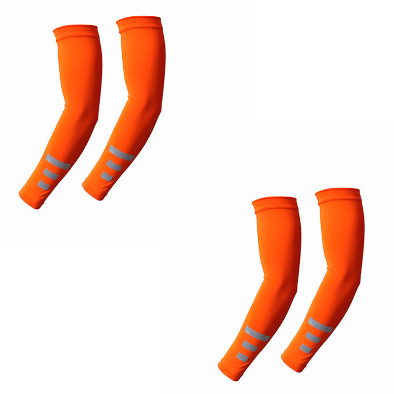 UV Sun Protection Arm Sleeves for Men/Women, Breathable Compression Arm Covers, Non-Slip Quick-Dry Sports Arm Guards with Reflective Design for Cycling, Running & Outdoor Activities
