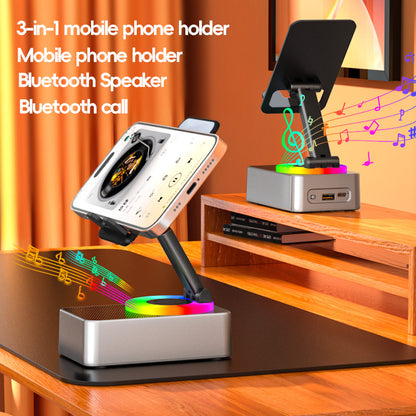 3-in-1 Foldable Phone Stand with Bluetooth Speaker & Built-in Power Bank