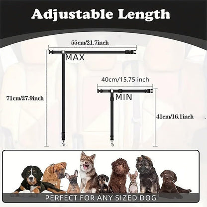 Retractable Pet Car Seat Belt - Flower Headrest Tether for Dogs & Cats