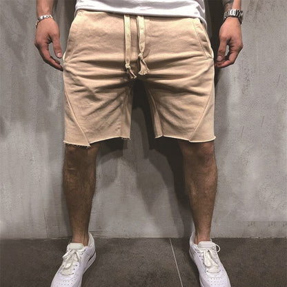 Loose Plain Elastic Waist Shorts