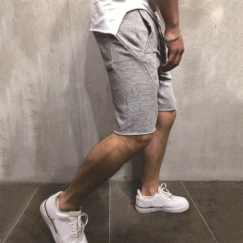 Loose Plain Elastic Waist Shorts