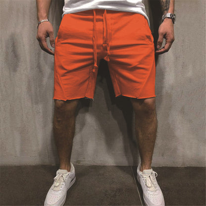 Loose Plain Elastic Waist Shorts